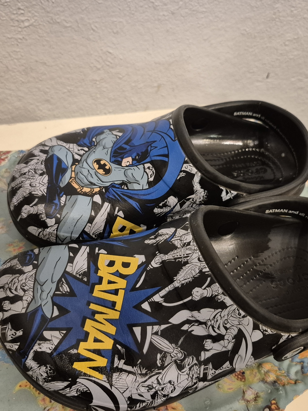 CROCS Kids Batman Clog in Black, Blue, Yellow
